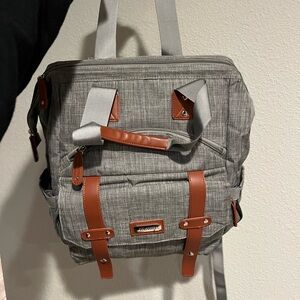 Gray and Brown Falanko XZ Laptop Backpack